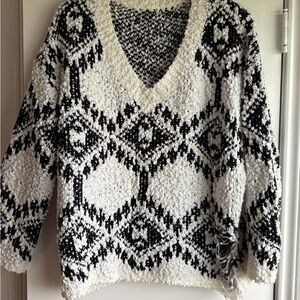 Cozy Black and White Knit Sweater